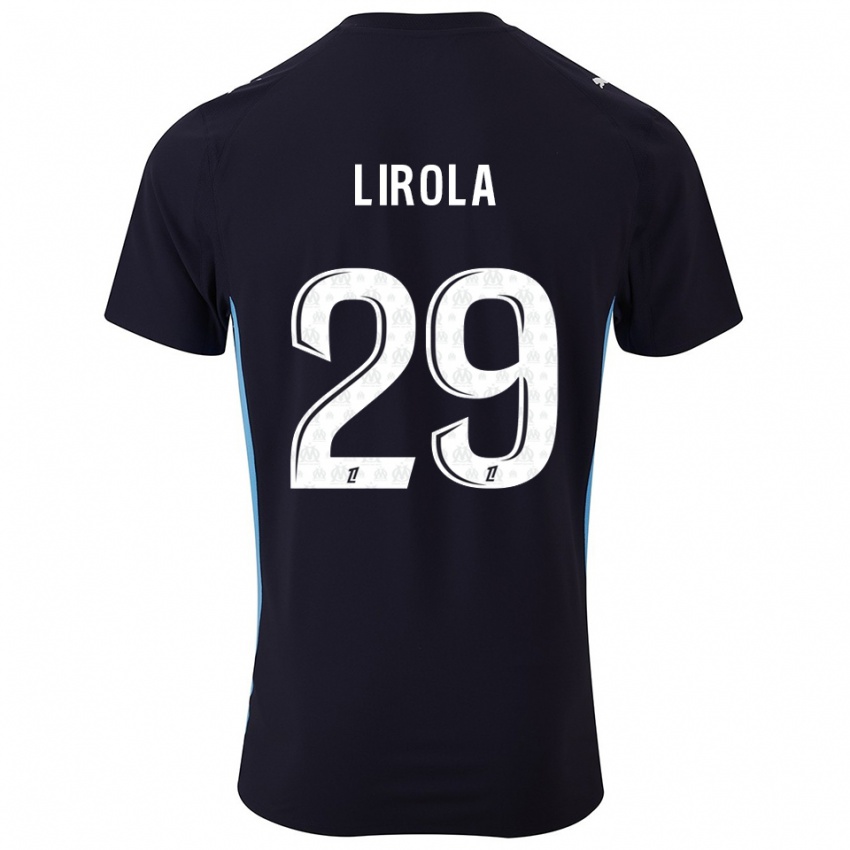 ילדים פול לירולה #29 שחור תכלת הרחק ג'רזי 2025/26 חולצה קצרה