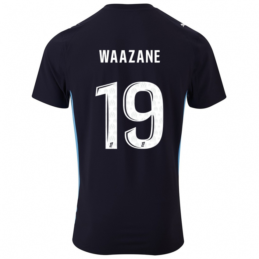 ילדים Jassim Waazane #19 שחור תכלת הרחק ג'רזי 2025/26 חולצה קצרה