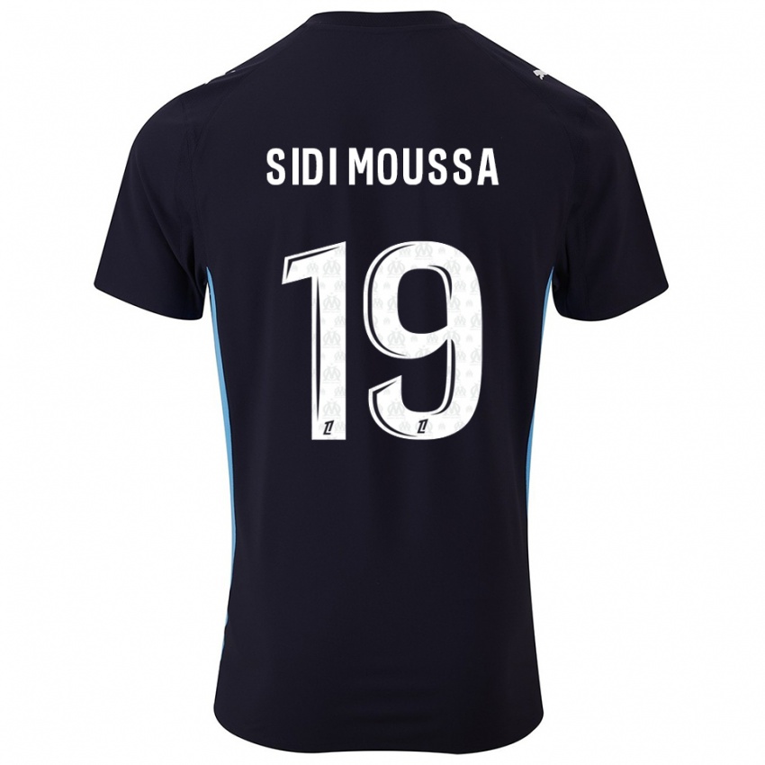 ילדים Salima Sidi Moussa #19 שחור תכלת הרחק ג'רזי 2025/26 חולצה קצרה