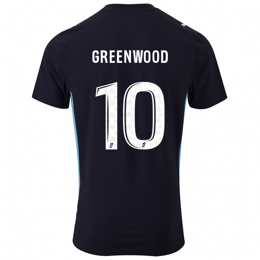 ילדים מייסון גרינווד #10 שחור תכלת הרחק ג'רזי 2025/26 חולצה קצרה