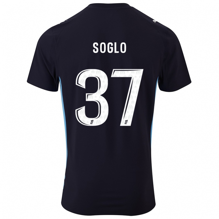 ילדים Emran Soglo #37 שחור תכלת הרחק ג'רזי 2025/26 חולצה קצרה