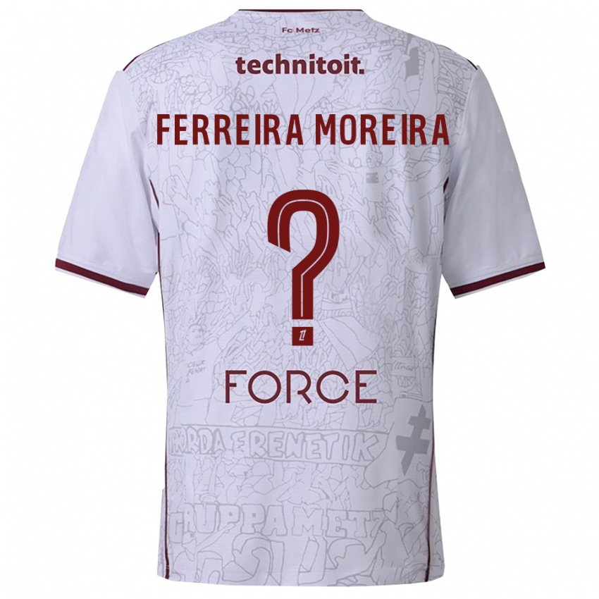 ילדים Ruben Ferreira Moreira #0 לבן בורדו הרחק ג'רזי 2025/26 חולצה קצרה