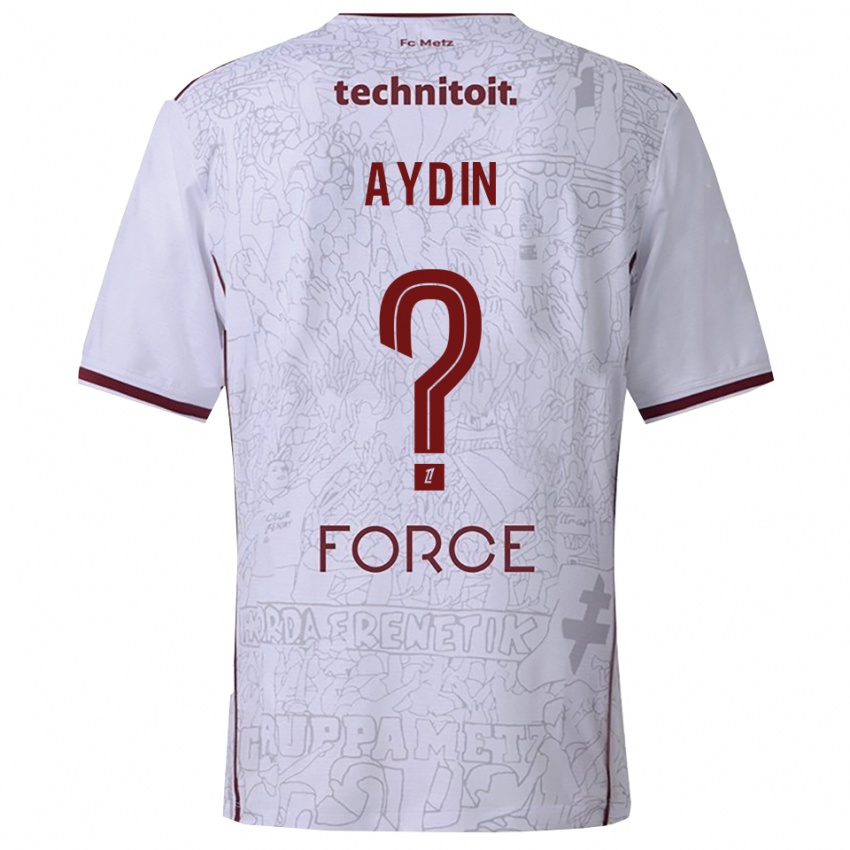 ילדים Oguzhan Aydin #0 לבן בורדו הרחק ג'רזי 2025/26 חולצה קצרה