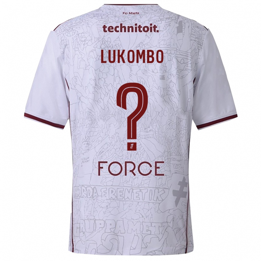 ילדים Joseph Lukombo #0 לבן בורדו הרחק ג'רזי 2025/26 חולצה קצרה