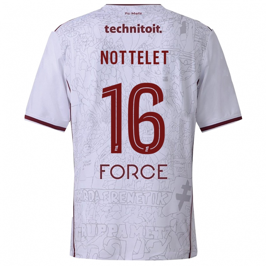 ילדים Gillian Nottelet #16 לבן בורדו הרחק ג'רזי 2025/26 חולצה קצרה