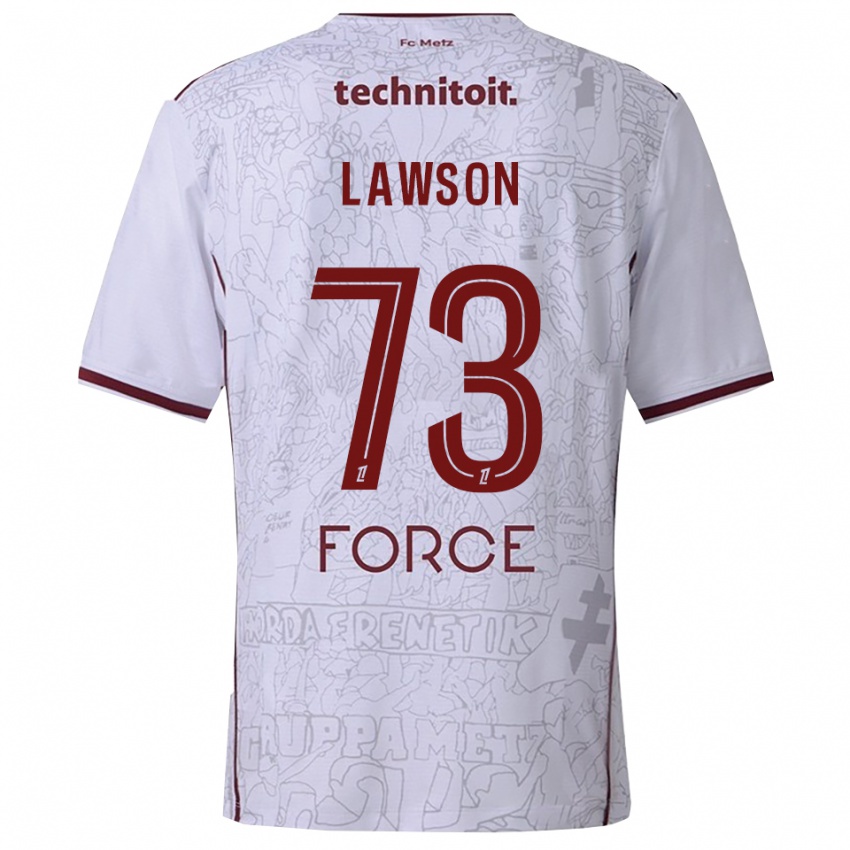 ילדים יאניס לוסון #73 לבן בורדו הרחק ג'רזי 2025/26 חולצה קצרה