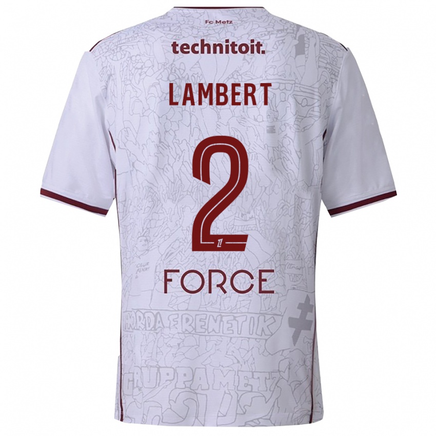 ילדים Anaïs Lambert #2 לבן בורדו הרחק ג'רזי 2025/26 חולצה קצרה