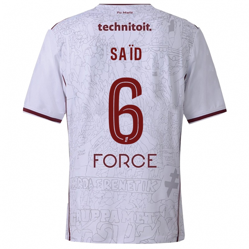 ילדים Maoulida Saïd #6 לבן בורדו הרחק ג'רזי 2025/26 חולצה קצרה