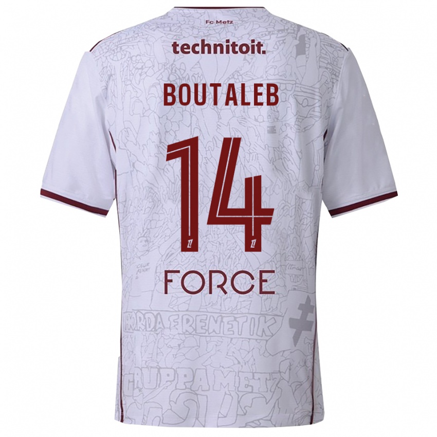 ילדים אינס בוטאלב #14 לבן בורדו הרחק ג'רזי 2025/26 חולצה קצרה