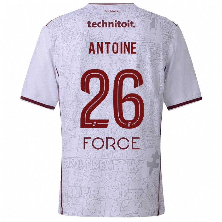 ילדים Maud Antoine #26 לבן בורדו הרחק ג'רזי 2025/26 חולצה קצרה