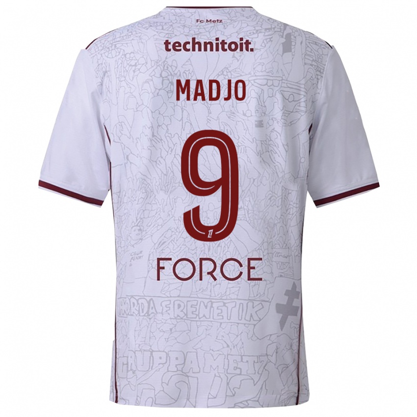 ילדים Brian Madjo #9 לבן בורדו הרחק ג'רזי 2025/26 חולצה קצרה