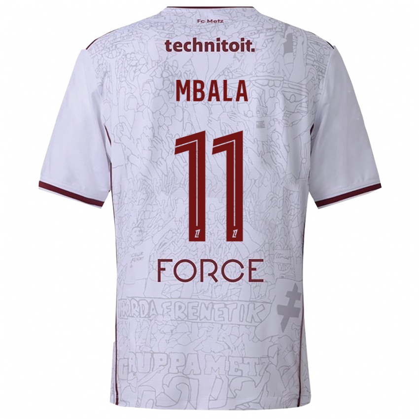 ילדים ניית׳ן מבלה #11 לבן בורדו הרחק ג'רזי 2025/26 חולצה קצרה