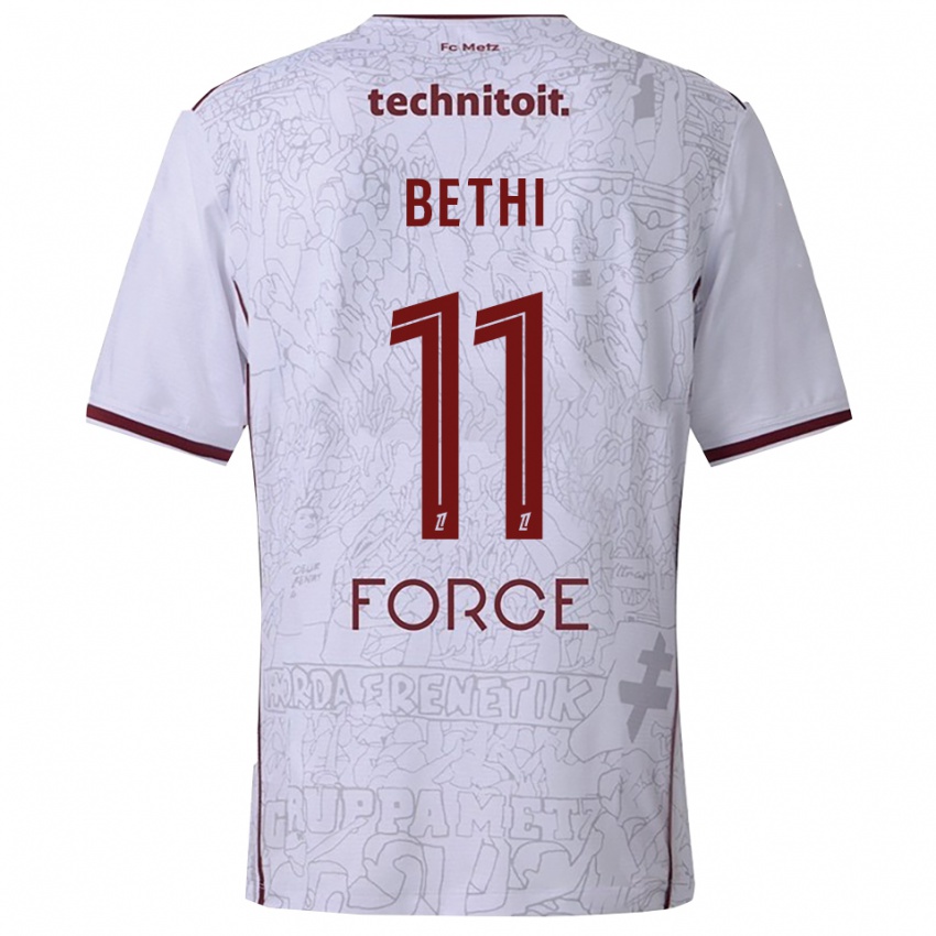 ילדים מליסה בתי #11 לבן בורדו הרחק ג'רזי 2025/26 חולצה קצרה