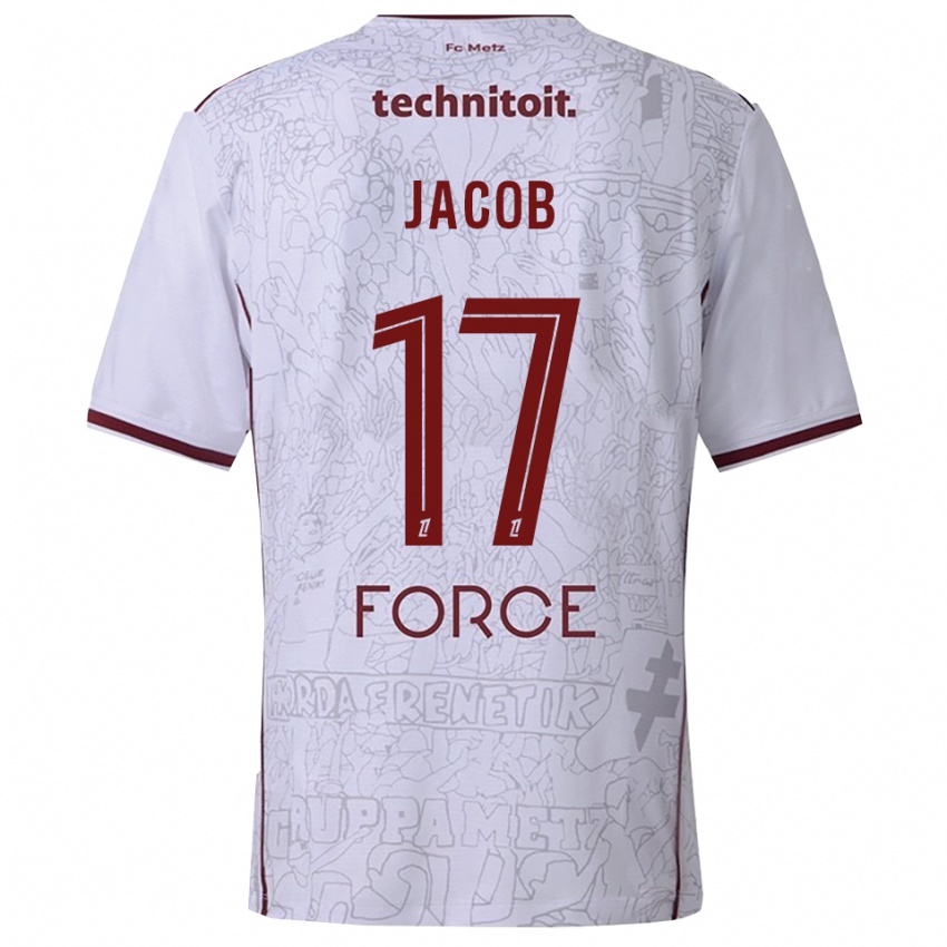 ילדים Lisa Jacob #17 לבן בורדו הרחק ג'רזי 2025/26 חולצה קצרה