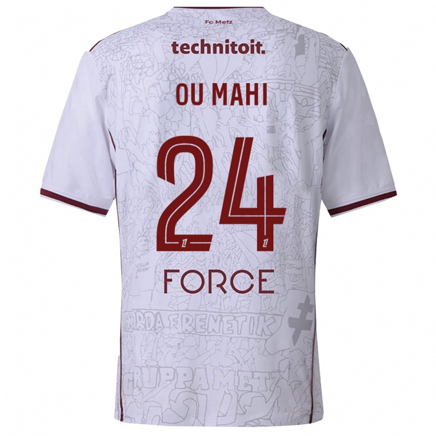 ילדים אינס אואו מאהי #24 לבן בורדו הרחק ג'רזי 2025/26 חולצה קצרה