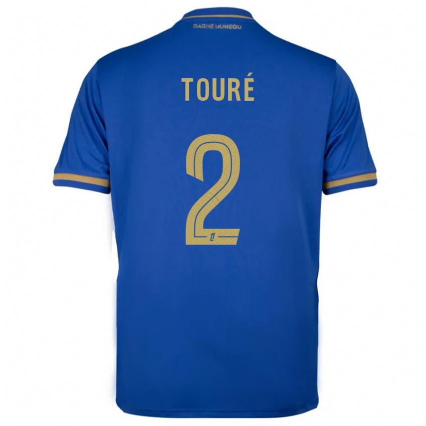 ילדים Ilane Touré #2 כחול זהב הרחק ג'רזי 2025/26 חולצה קצרה