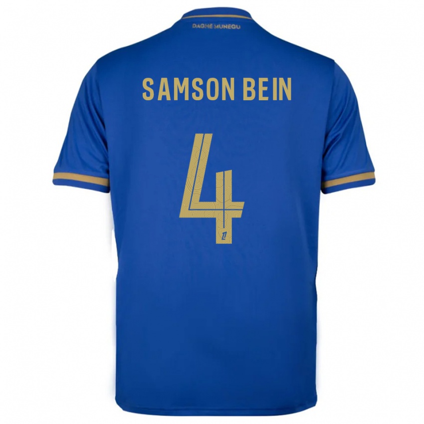 ילדים Sirak Samson Bein #4 כחול זהב הרחק ג'רזי 2025/26 חולצה קצרה