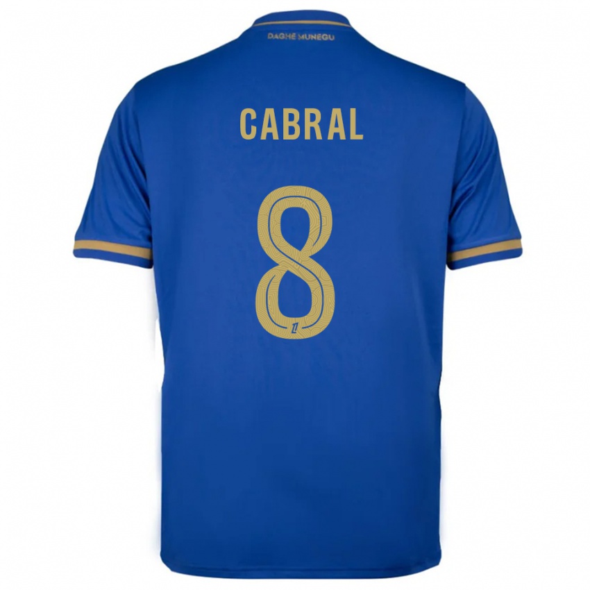 ילדים Pape Cabral #8 כחול זהב הרחק ג'רזי 2025/26 חולצה קצרה