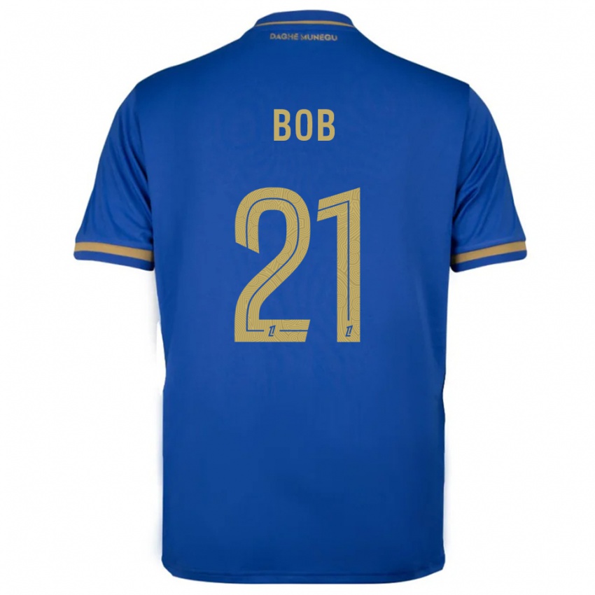 ילדים Mohamed Bob #21 כחול זהב הרחק ג'רזי 2025/26 חולצה קצרה