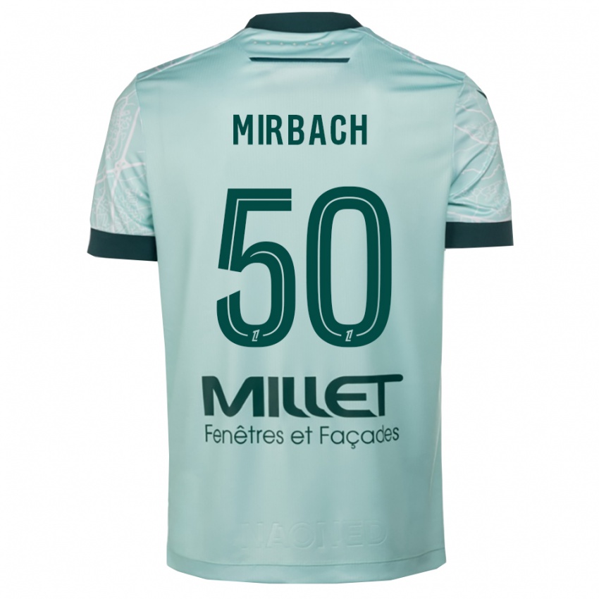 ילדים אלקסיס מירבאך #50 ירוק לבן הרחק ג'רזי 2025/26 חולצה קצרה