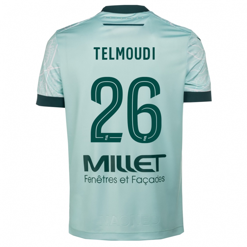 ילדים Naïm Telmoudi #26 ירוק לבן הרחק ג'רזי 2025/26 חולצה קצרה