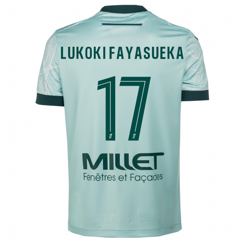 ילדים Kévin Lukoki Fayasueka #17 ירוק לבן הרחק ג'רזי 2025/26 חולצה קצרה