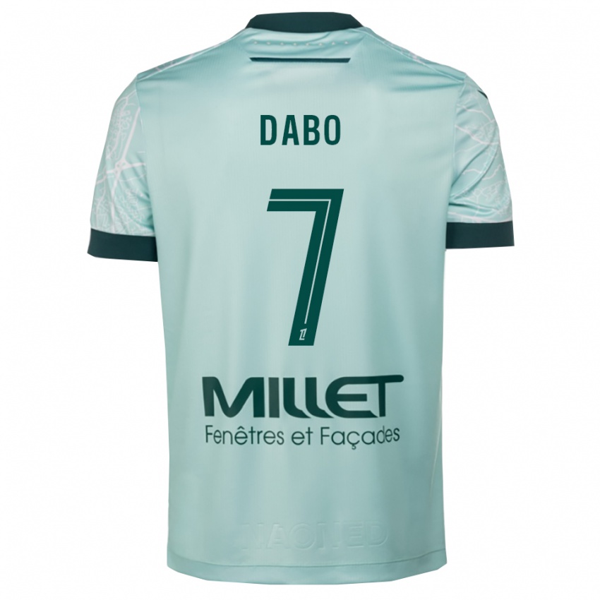 ילדים מוסטפה דאבו #7 ירוק לבן הרחק ג'רזי 2025/26 חולצה קצרה