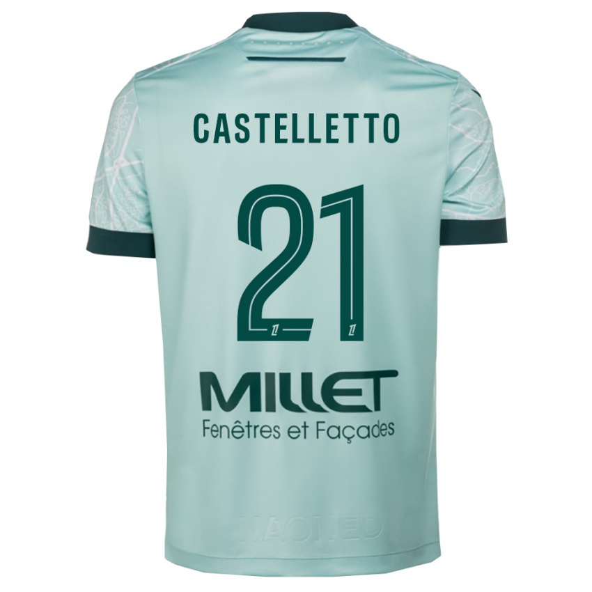 ילדים ז'אן-שארל קסטלטו #21 ירוק לבן הרחק ג'רזי 2025/26 חולצה קצרה