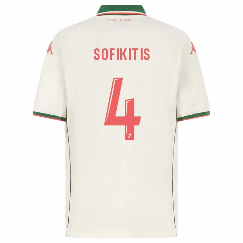 ילדים Yanis Sofikitis #4 לבן ירוק הרחק ג'רזי 2025/26 חולצה קצרה
