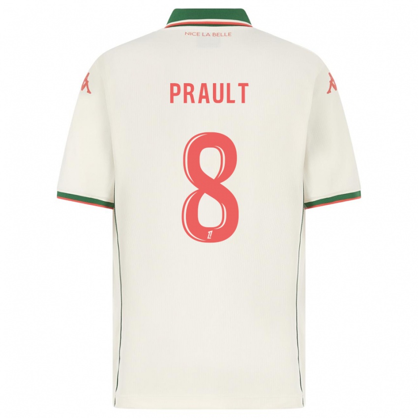 ילדים Jade Prault #8 לבן ירוק הרחק ג'רזי 2025/26 חולצה קצרה