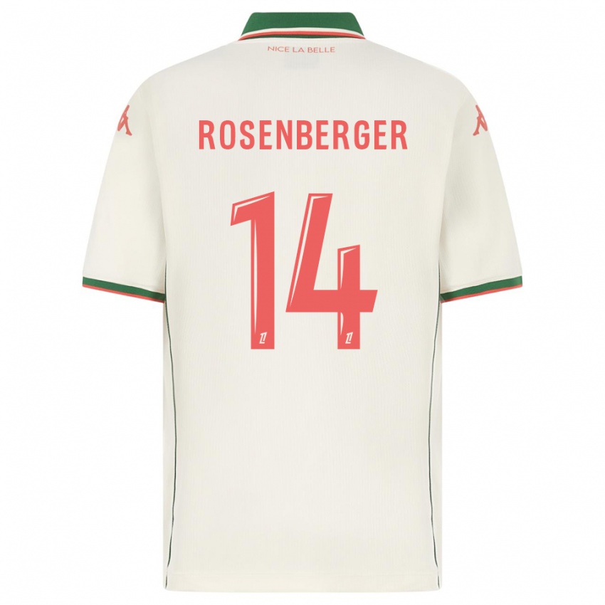 ילדים Léa Rosenberger #14 לבן ירוק הרחק ג'רזי 2025/26 חולצה קצרה