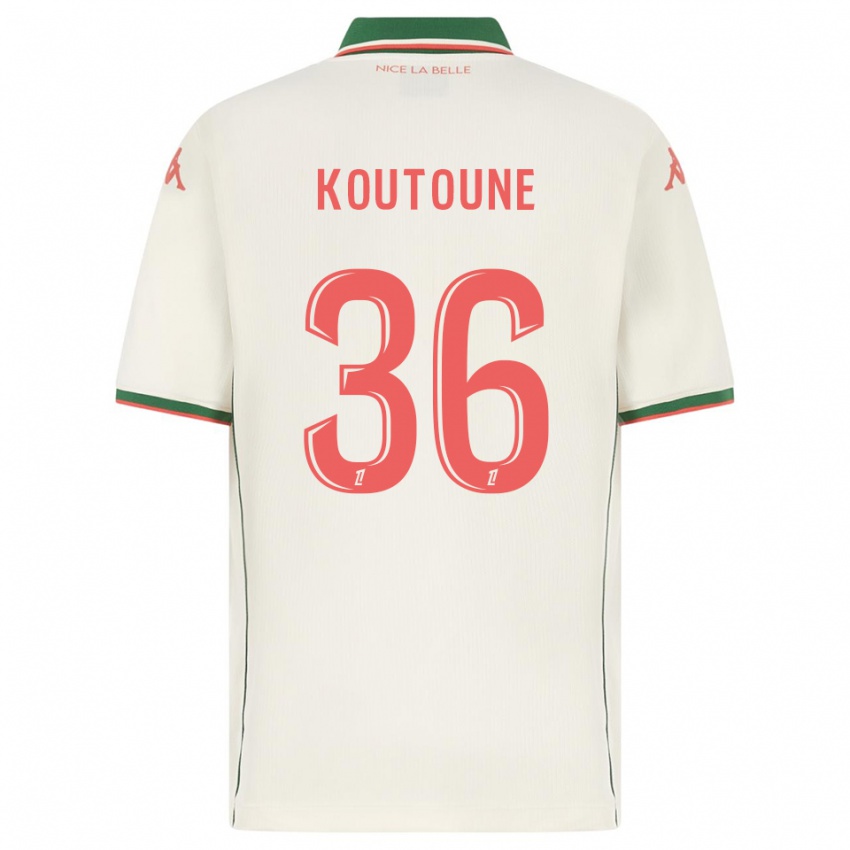 ילדים Hamza Koutoune #36 לבן ירוק הרחק ג'רזי 2025/26 חולצה קצרה