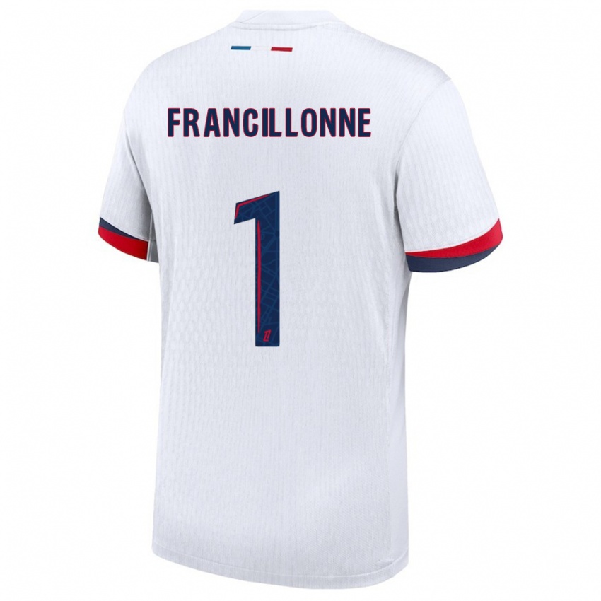 ילדים Bryan Francillonne #1 לבן אדום הרחק ג'רזי 2025/26 חולצה קצרה