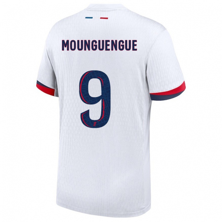 ילדים Pierre Mounguengue #9 לבן אדום הרחק ג'רזי 2025/26 חולצה קצרה