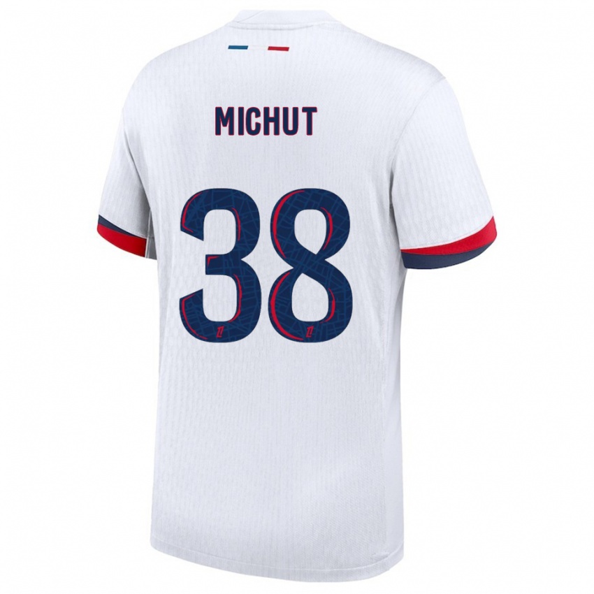 ילדים אדואר מישו #38 לבן אדום הרחק ג'רזי 2025/26 חולצה קצרה