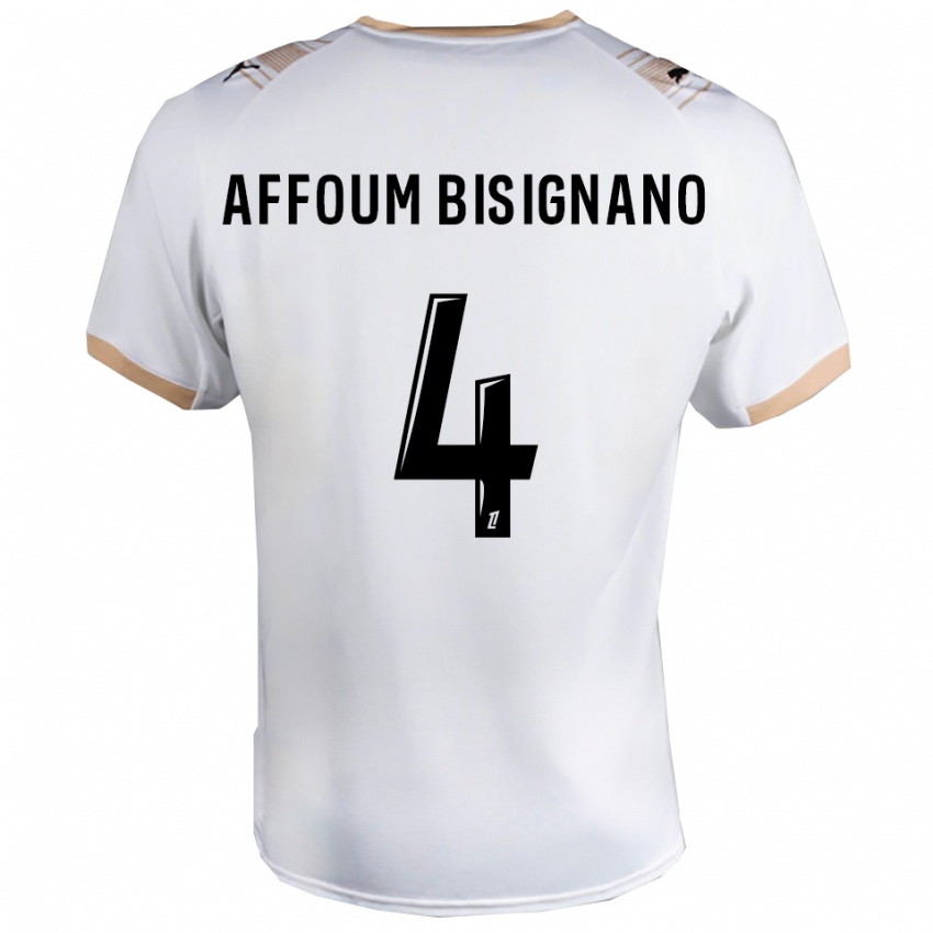 ילדים Layan Affoum Bisignano #4 לבן שחור הרחק ג'רזי 2025/26 חולצה קצרה