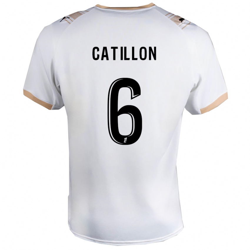 ילדים Eithan Catillon #6 לבן שחור הרחק ג'רזי 2025/26 חולצה קצרה