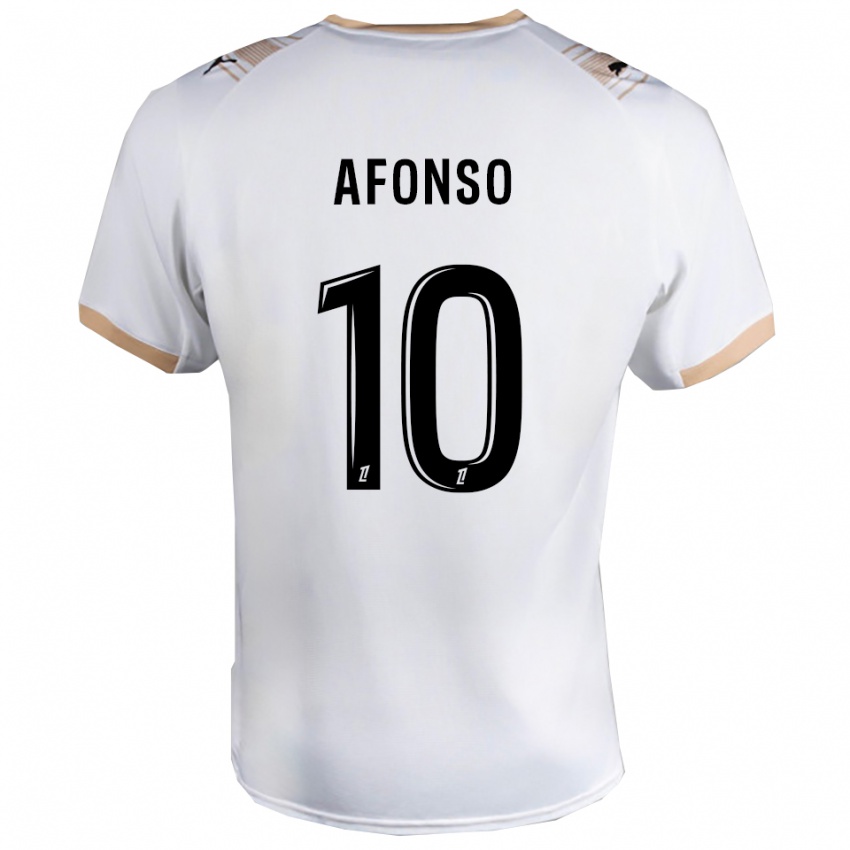 ילדים Flavio Afonso #10 לבן שחור הרחק ג'רזי 2025/26 חולצה קצרה