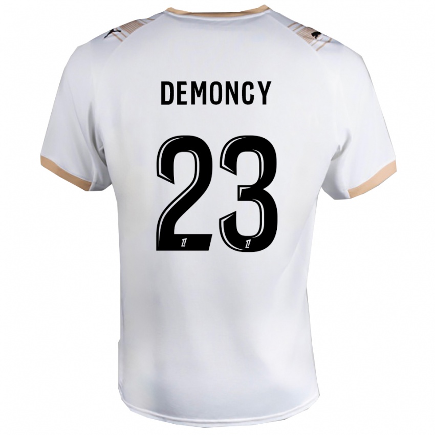 ילדים Yohan Demoncy #23 לבן שחור הרחק ג'רזי 2025/26 חולצה קצרה