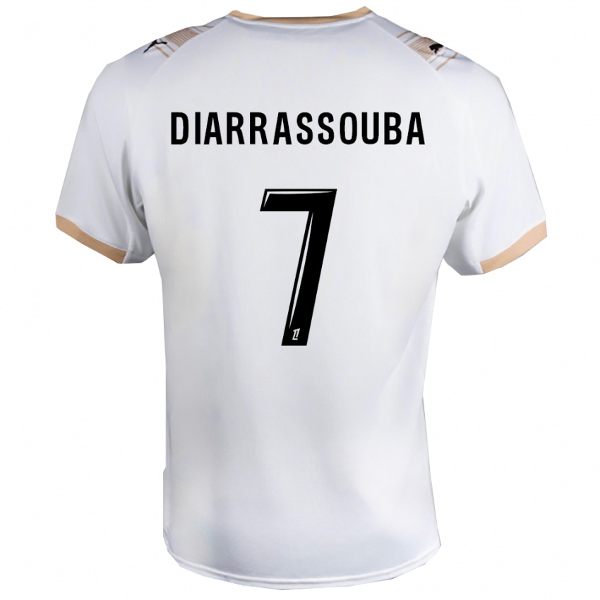 ילדים Tidiane Diarrassouba #7 לבן שחור הרחק ג'רזי 2025/26 חולצה קצרה