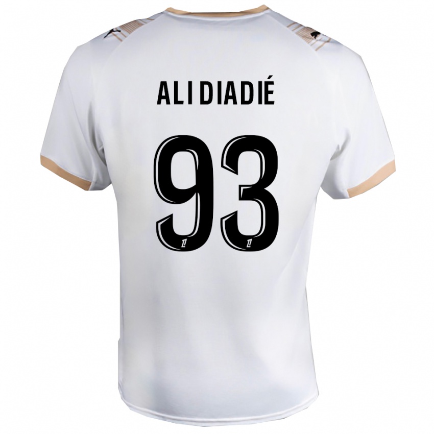 ילדים Mohamed Ali Diadié #93 לבן שחור הרחק ג'רזי 2025/26 חולצה קצרה