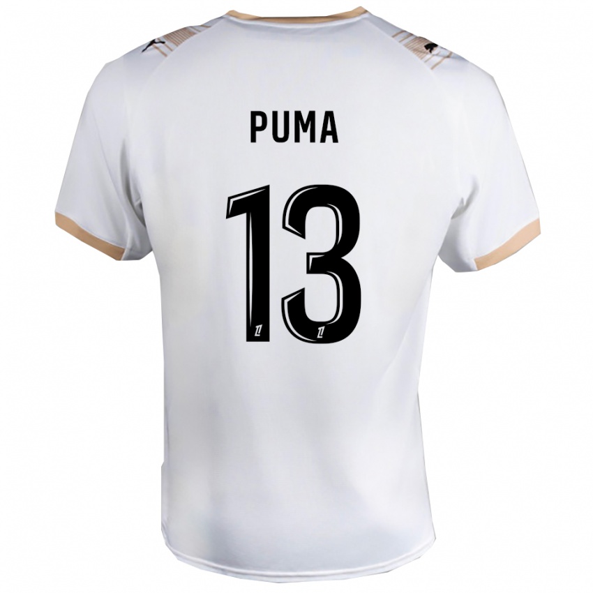 ילדים Isaac Puma #13 לבן שחור הרחק ג'רזי 2025/26 חולצה קצרה
