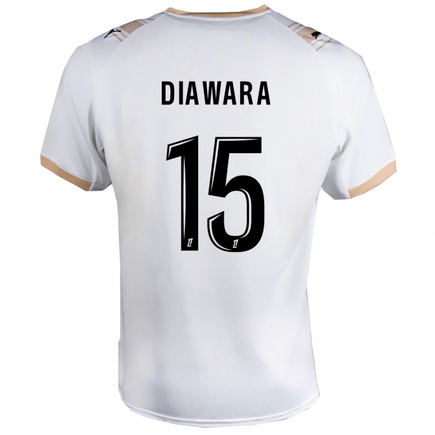 ילדים Lamine Diawara #15 לבן שחור הרחק ג'רזי 2025/26 חולצה קצרה
