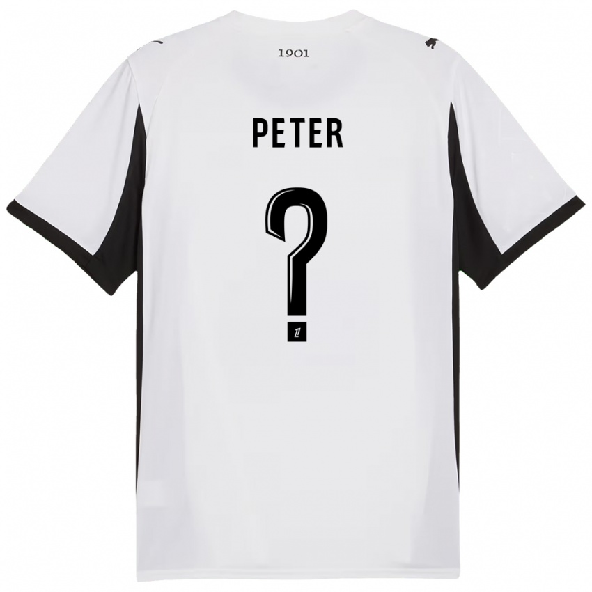 ילדים Joseph Peter #0 לבן שחור הרחק ג'רזי 2025/26 חולצה קצרה