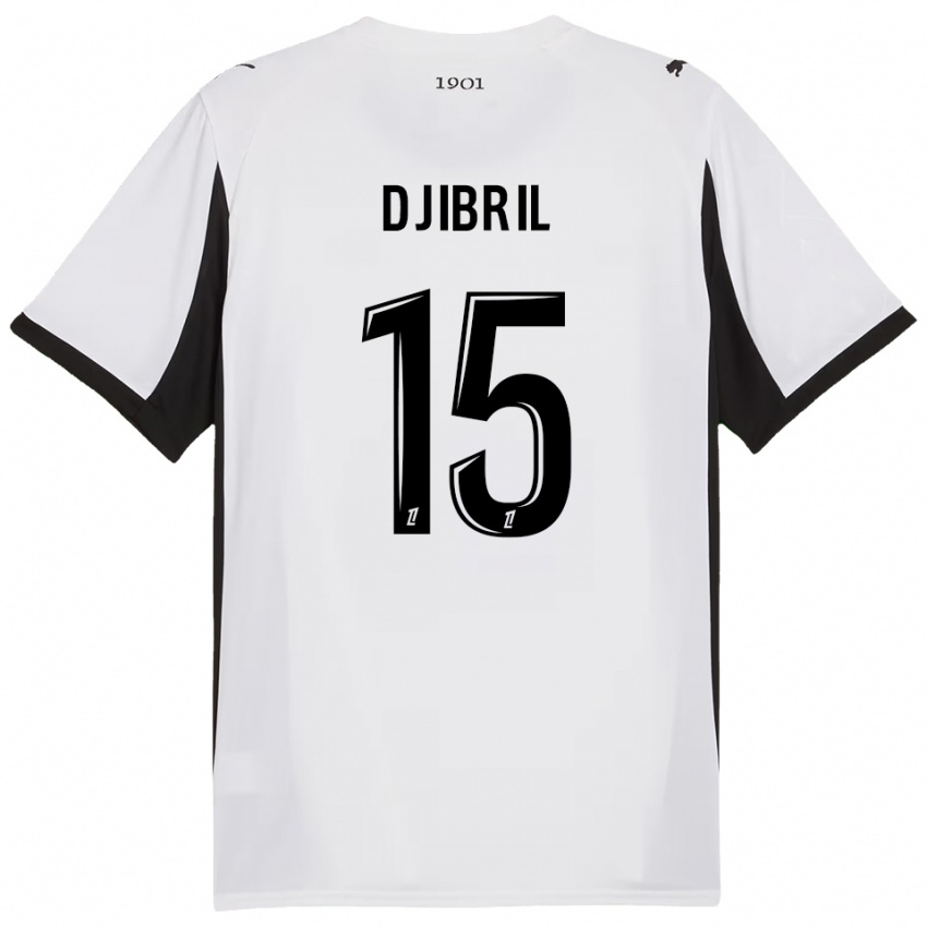 ילדים Djibril Diallo #15 לבן שחור הרחק ג'רזי 2025/26 חולצה קצרה