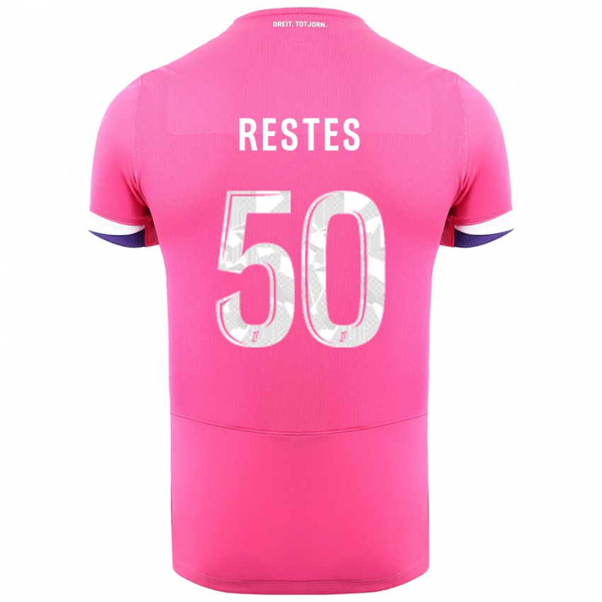 ילדים גיום נשאר #50 ורוד לבן הרחק ג'רזי 2025/26 חולצה קצרה