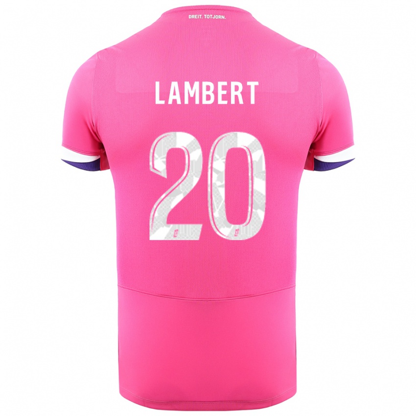 ילדים Sarah Lambert #20 ורוד לבן הרחק ג'רזי 2025/26 חולצה קצרה