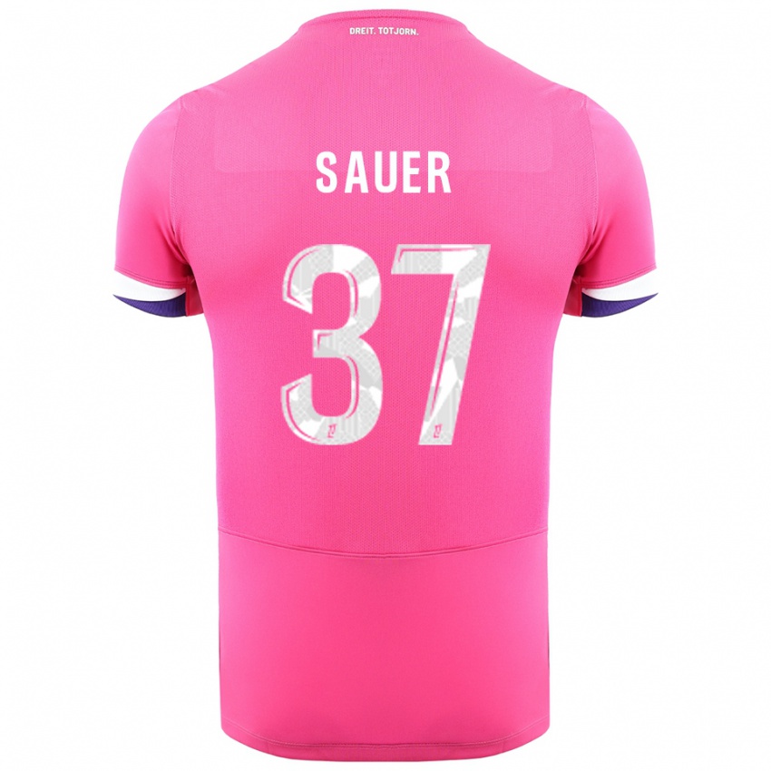 ילדים מריו זאוור #37 ורוד לבן הרחק ג'רזי 2025/26 חולצה קצרה