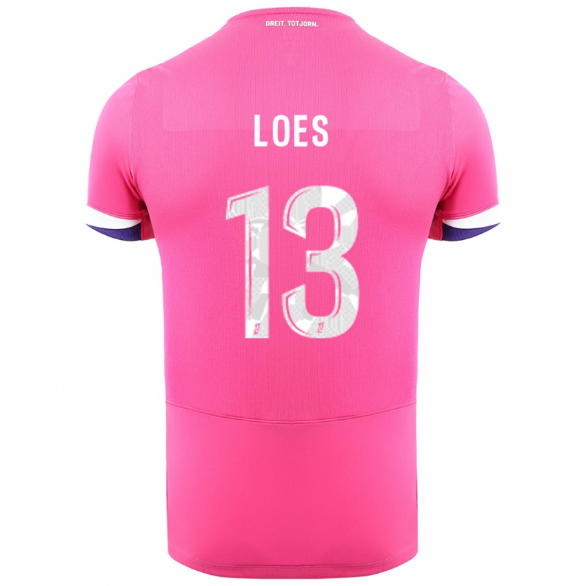 ילדים Wayan Loes #13 ורוד לבן הרחק ג'רזי 2025/26 חולצה קצרה