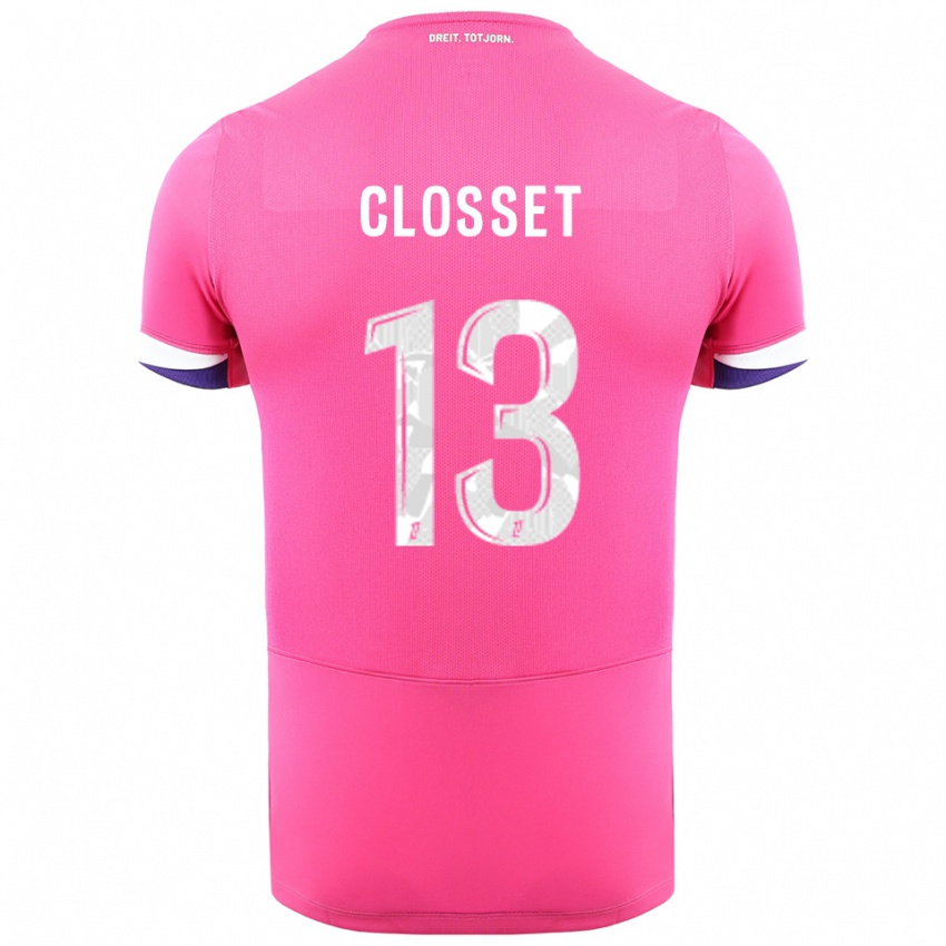 ילדים Océane Closset #13 ורוד לבן הרחק ג'רזי 2025/26 חולצה קצרה